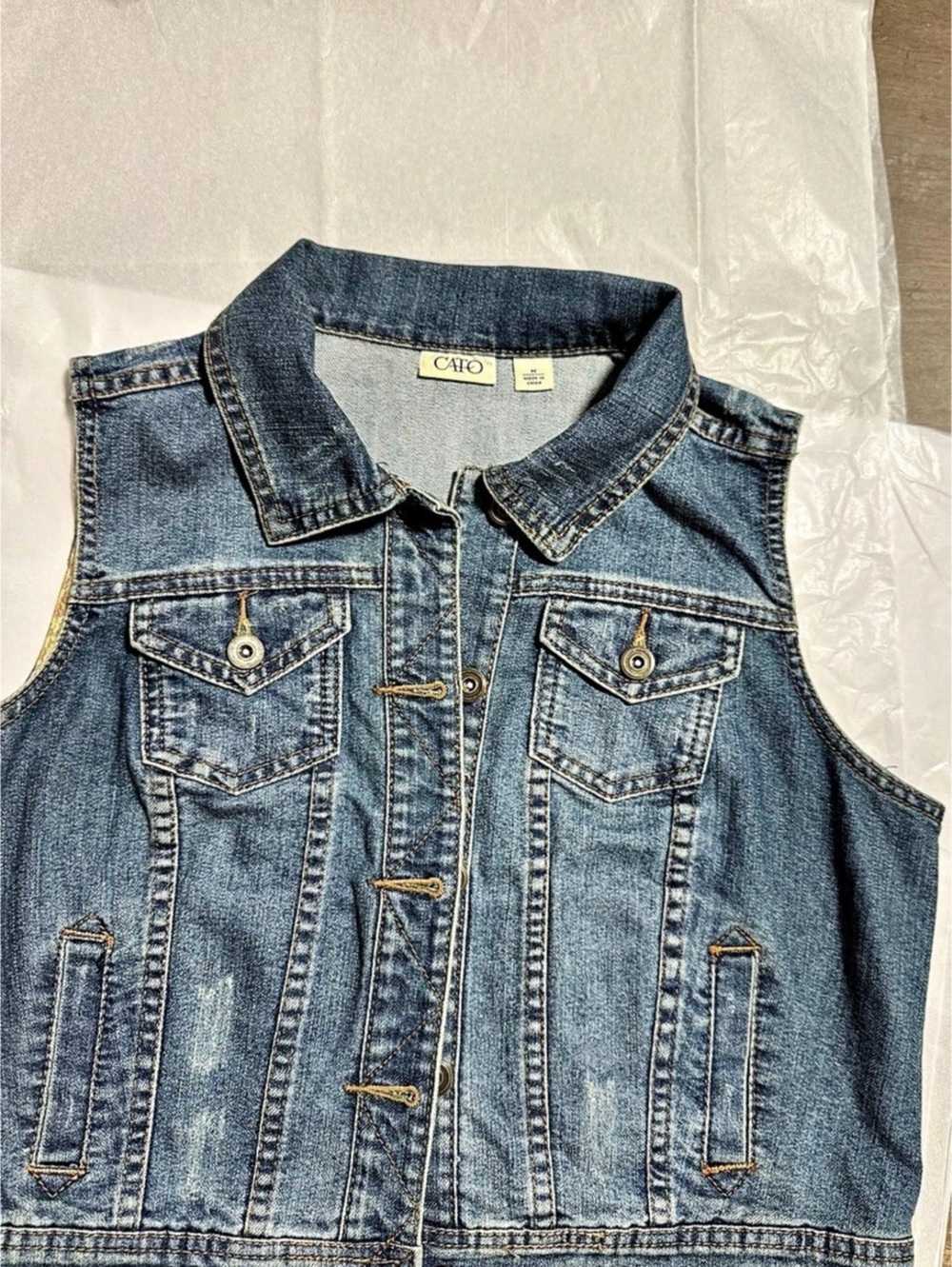 Cato Women's Denim Vest Blue Size Medium Like New